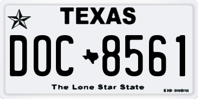 TX license plate DOC8561