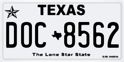 TX license plate DOC8562