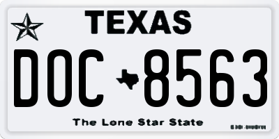 TX license plate DOC8563