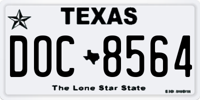 TX license plate DOC8564