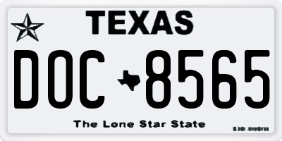 TX license plate DOC8565