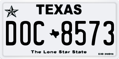 TX license plate DOC8573