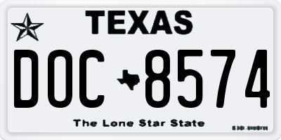 TX license plate DOC8574