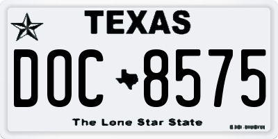 TX license plate DOC8575