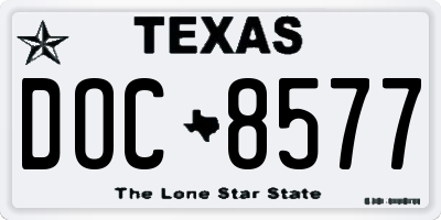 TX license plate DOC8577