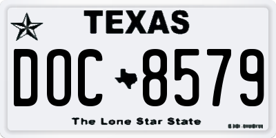 TX license plate DOC8579