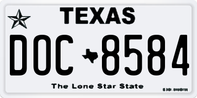 TX license plate DOC8584