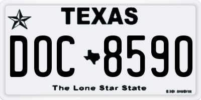 TX license plate DOC8590