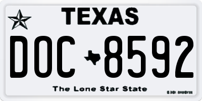 TX license plate DOC8592