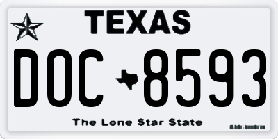 TX license plate DOC8593