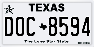 TX license plate DOC8594