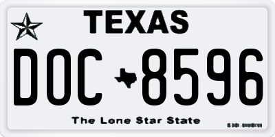 TX license plate DOC8596