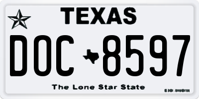 TX license plate DOC8597