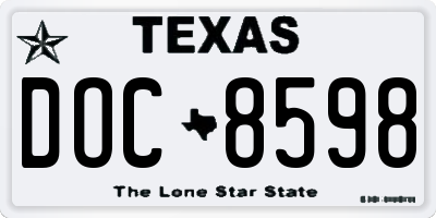 TX license plate DOC8598