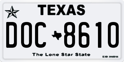 TX license plate DOC8610