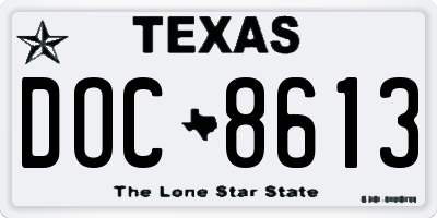 TX license plate DOC8613