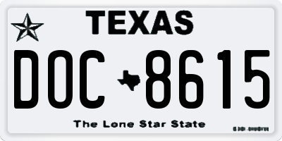 TX license plate DOC8615