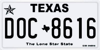 TX license plate DOC8616