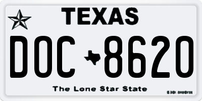 TX license plate DOC8620