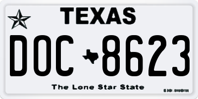 TX license plate DOC8623