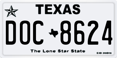 TX license plate DOC8624