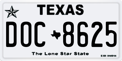 TX license plate DOC8625
