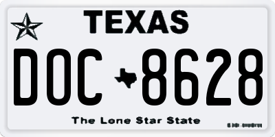 TX license plate DOC8628