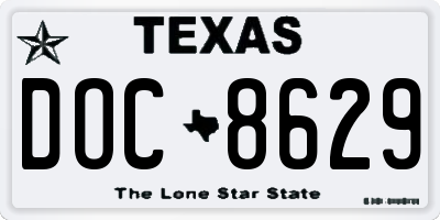 TX license plate DOC8629
