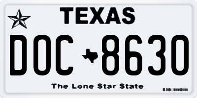 TX license plate DOC8630