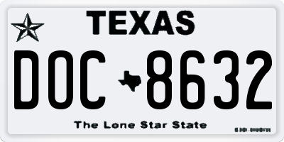 TX license plate DOC8632