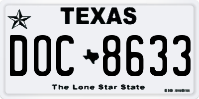 TX license plate DOC8633