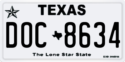 TX license plate DOC8634