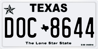 TX license plate DOC8644