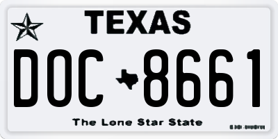 TX license plate DOC8661