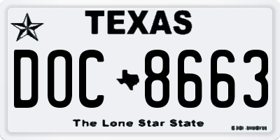 TX license plate DOC8663