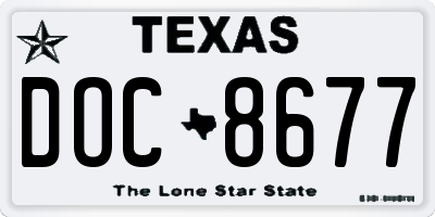 TX license plate DOC8677