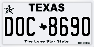TX license plate DOC8690
