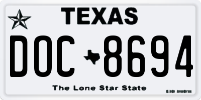 TX license plate DOC8694