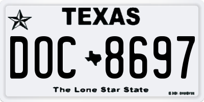 TX license plate DOC8697