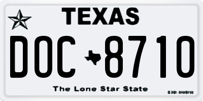 TX license plate DOC8710