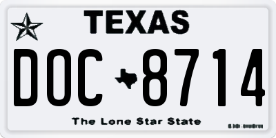 TX license plate DOC8714