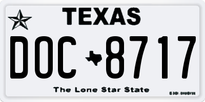 TX license plate DOC8717