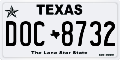 TX license plate DOC8732