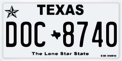 TX license plate DOC8740