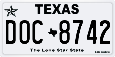 TX license plate DOC8742