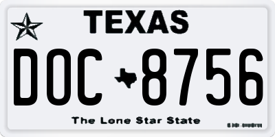 TX license plate DOC8756