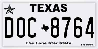 TX license plate DOC8764