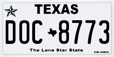 TX license plate DOC8773