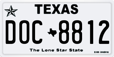 TX license plate DOC8812