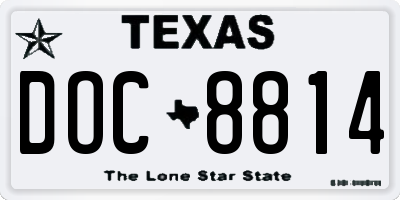 TX license plate DOC8814